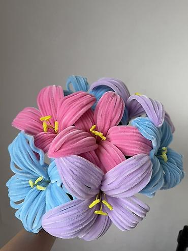 бабочки букет: Букет декоративных цветов из пушистых проволок (pipe cleaners)7 штук — 1