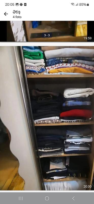 kupe: Sürgülü qapılı paltar dolabı Əla vəzyətdə - Material: ağac — 2