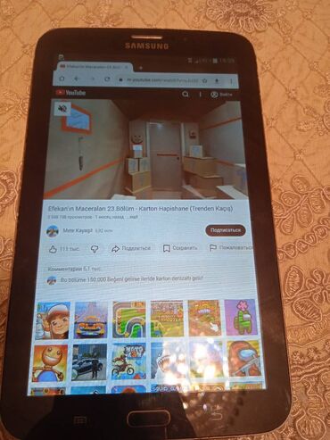Samsung: Samsung Galaxy tab3. Evde işlədilib tablet.youtuba Google chromda
