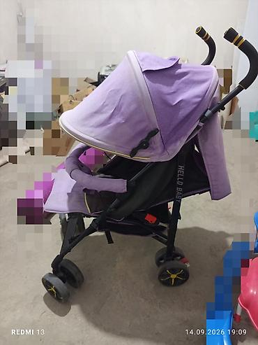 детские коляски игрушечные: Прогулочная коляска-трость HELLO BABY, фиолетовая.бу Особенности: - — 2