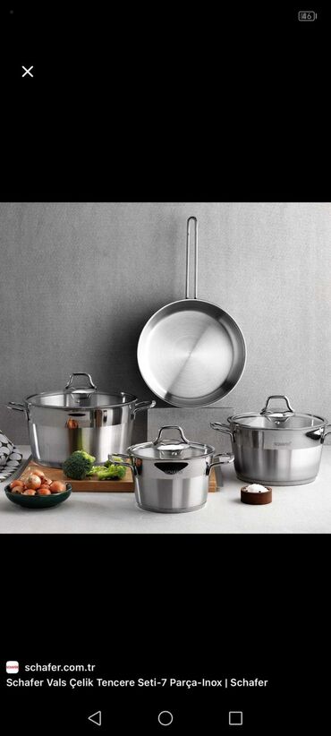 Tava-qazan dəstləri: Qazan, rəng - Gümüşü, Paslanmayan polad, Türkiyə — 3