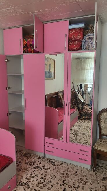 Спальные гарнитуры: Спальный гарнитур, Б/у, ДСП, цвет - Розовый — 7