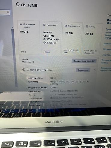 macbook 8гб: MacBook Air 2015 8/256GB Core i7 В идеальном состоянии. Установлен — 2