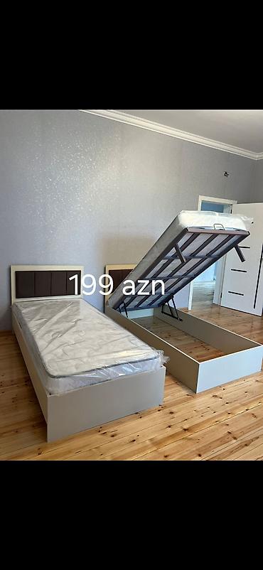 madeyra tek carpayilar: Tək nəfərlik çarpayı – müxtəlif başlıqlı modellər - Rəng: ağ karkas — 10