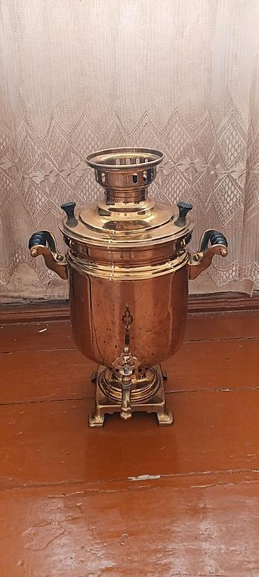 antik samovar alıram: Mis samovar – klassik rus üslubunda, kömür/odunla işləyən model — 7