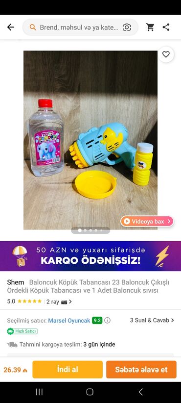 Oyuncaqlar: Istifade olunmadighina gore kopuyu ile birlikde set sheklinde satilir