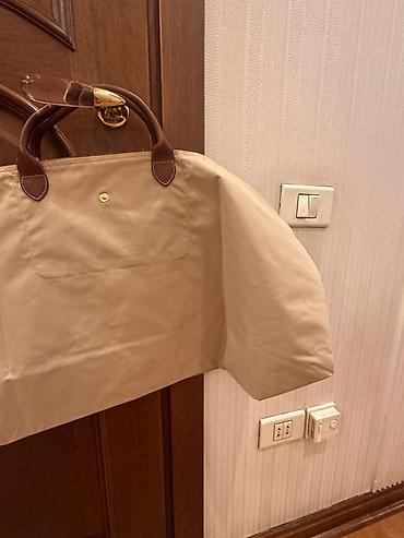 deri çanta: Longchamp original Bej rəngli böyük ölçülü tote/aller-retour tipli — 2
