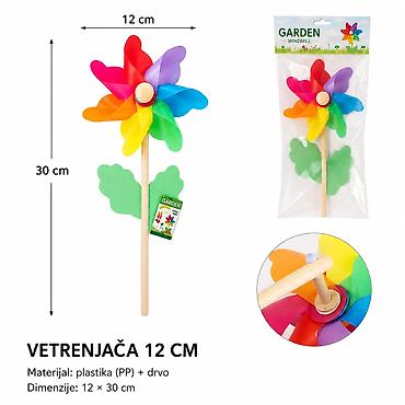 KMT Šarena vetrenjača 12 cm – Kmt style Dekorativna šarena vetrenjača