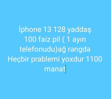 iphone 16 almaq: IPhone 13, 128 GB, Ağ