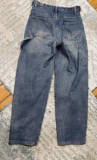 qara cins şalvar: Klassik tünd-mavi denim şalvar - Material: 100% denim (pambıq əsaslı — 1