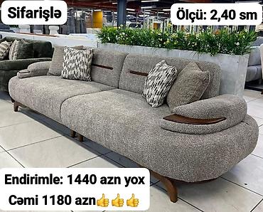 Sifarişlə divanlar: Divan, Qonaq otağı üçün, Parça, Bazasız, Açılmayan — 3