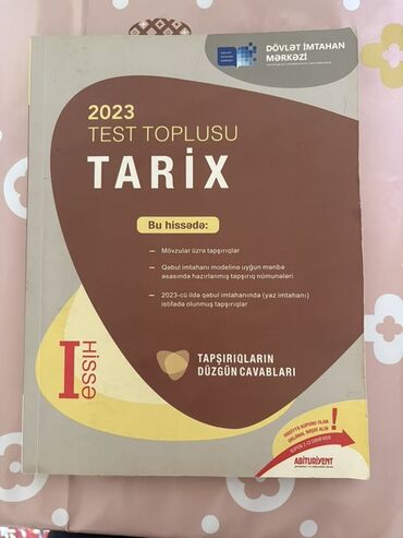 Testlər: Məhsul: “2023 Test Toplusu – Tarix (I hissə)” Nəşriyyat: Dövlət