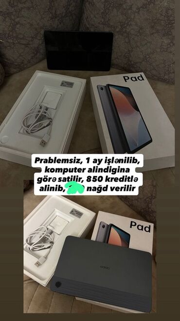 planset: OPPO Pad planşet - Rəng: Boz - Komplektasiya: Orijinal qutu, USB