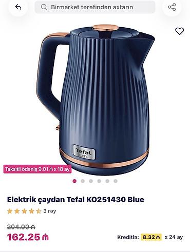 benetton çanta: Tefal Loft KO251430 Blue elektrik çaydan - Həcm: 1.7 litr - Güc: 2400 — 2