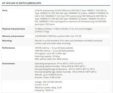 Modemi, ruteri i mrežni uređaji: *** SUPER AKCIJA *** #2065 Kvalitetan switch - HP 1810-24G (J9803A); — 3