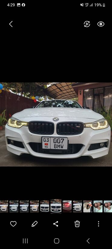 тойота chr цена бишкек: BMW 3 Series (F30) седан, белый цвет. Основные особенности, видимые