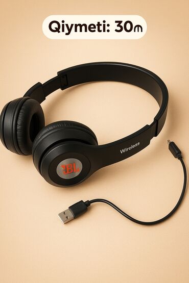 Qulaqcıqlar: İşlənmiş Simsiz (Bluetooth) Qulaqcıqlar, rəng - Qara