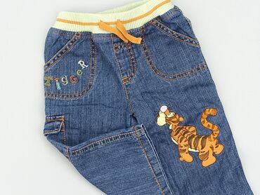 legginsy jeansowe z wysokim stanem: Denim pants, George, 3-6 months, condition - Perfect