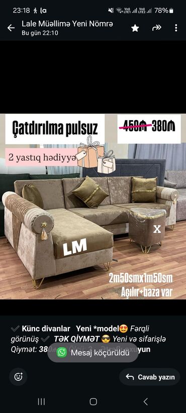 yeni divan modelleri: Künc divan, Qonaq otağı üçün, Bazalı, Açılan