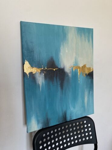 handmade картина: Интерьерная абстрактная картина на холсте Акрил,паста Размер 40см*50см