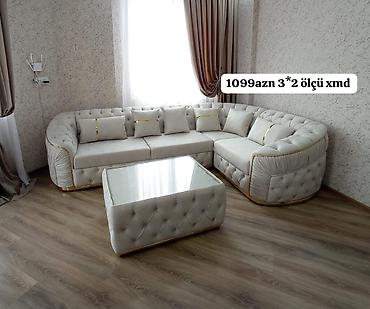divan cay evi ucun: Künc divan dəsti - Modell: yumru künclü, klassik kapitone işləməli - — 1