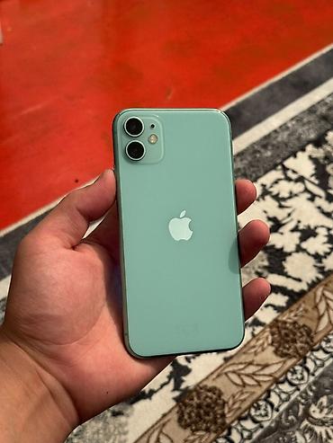 i̇phone: IPhone 11, Б/у, 64 ГБ, Зеленый, Защитное стекло, Чехол, 74 % — 1