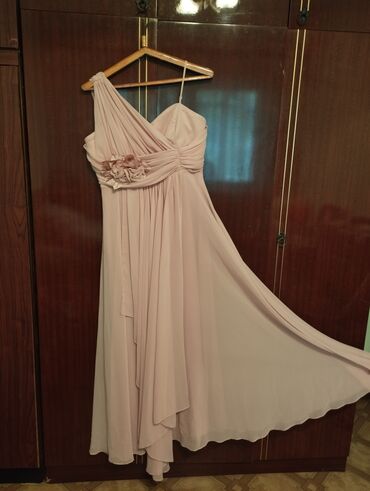 вечерние платья сиреневого цвета: Вечернее платье, Длинная модель, Шифон, Без рукавов, 5XL (EU 50)