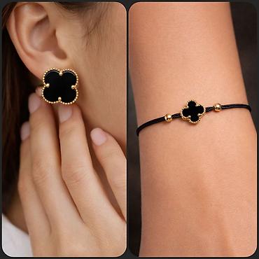 van cleef: Dəstə daxildir: Sırğa, Bilərzik, Sarı qızıl, 585 Əyar, 4 g — 2