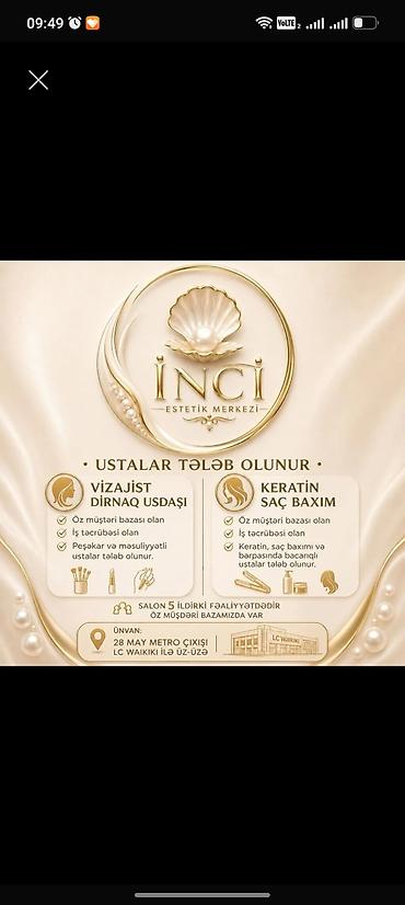 berber iş: İNCI Estetik Mərkəzi – Ustalar tələb olunur Axtarılan sahələr: - — 1