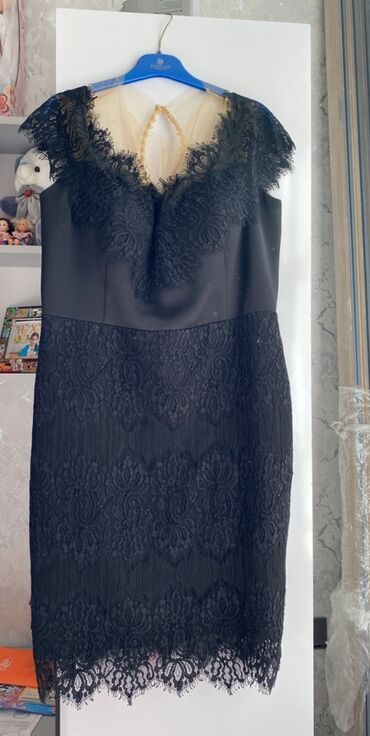 женские платья из вискозы: Qara krujeva detallı qısa don - Rəng: qara, bədən rəngi tül içlikli at lalafo.az женские платья из вискозы: Qara krujeva detallı qısa don - Rəng: qara, bədən rəngi tül içlikli