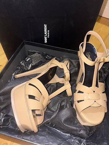 Saint Laurent Paris “Tribute” platform sandalıları 1800e alinib .2defe — 1