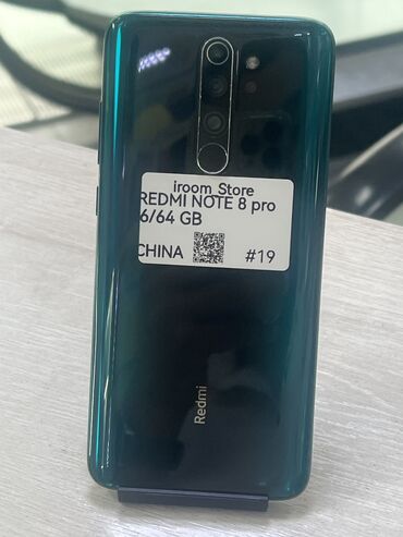 телефоны редми 9с: Xiaomi, Redmi Note 8 Pro, Б/у, 64 ГБ, цвет - Зеленый, 1 SIM, 2 SIM