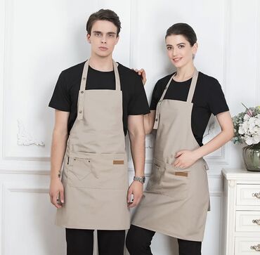 Спецодежда: Холщовый фартук для ресторана, персонализированный с печатью логотипа — 15