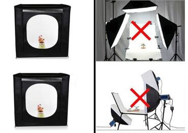 рекламные надписи: Фотобокс для предметной съемки Lightbox 60x60x60см с LED лампами