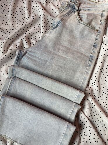 платье джинс коттон: Повседневные брюки, Китай, Высокая талия, Лето, M (EU 38)