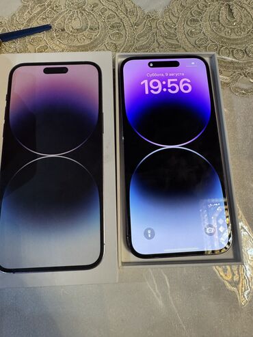 айвон 14: IPhone 14 Pro Max, Б/у, 128 ГБ, Deep Purple, Коробка, 79 %