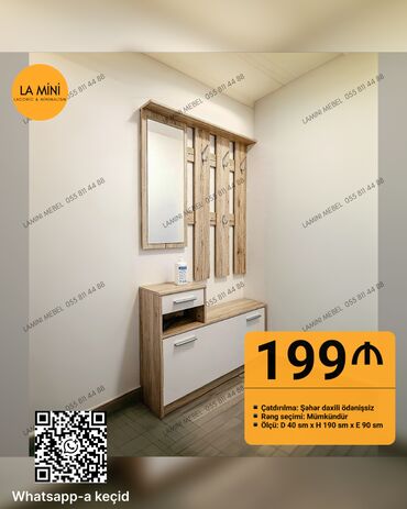 Divanlar: Yeni, Açılan, 1 qapı Düz dolab, Dəhliz dolabı, Azərbaycan