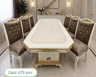 Klassik üslubda yemək otağı dəsti - Komplekt: 1 böyük masa + 6 stul - lalafo.az -da Klassik üslubda yemək otağı dəsti - Komplekt: 1 böyük masa + 6 stul -