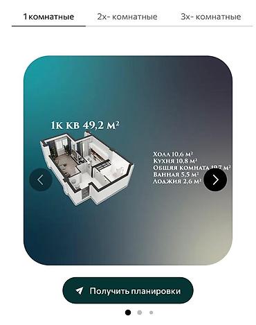 Продажа квартир: 1 комната, 49 м², Элитка, 8 этаж, ПСО (под самоотделку) — 4