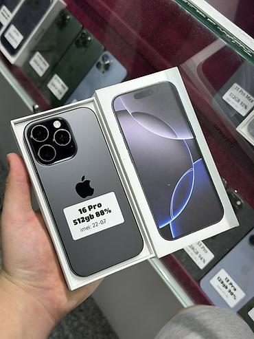 tab a 8: IPhone 16 Pro, Б/у, 512 ГБ, Black Titanium, Защитное стекло, Чехол, Кабель, В рассрочку, 88 % — 1