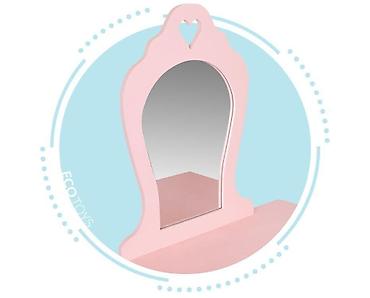 sandale mou: Veliki drveni sto za šminkanje za devojčice sa ogledalom, Pink – — 6