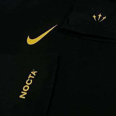 кыргыз одежда: Футболка Nike NOCTA - Цвет: черный с контрастными жёлтыми логотипами — 3
