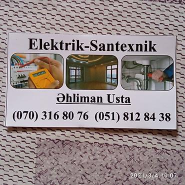 elektrik işi vakansiya: Yüksək səvyədə elektrik işləri görürəm kim istəsə bu nömrə ilə əlaqə — 1