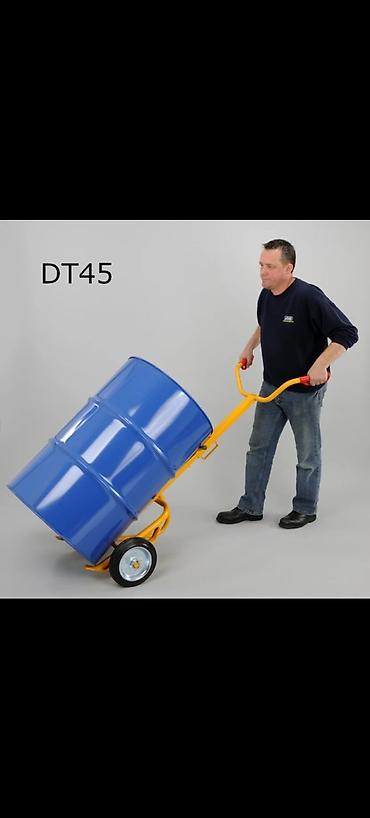 DT45 tipli çəllək daşıma arabası - 200 litrlik metal və plastik