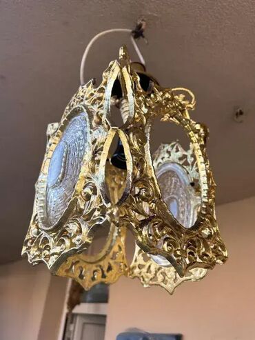 RS - Antique Chandeliers: Stari luster / fenjer - STAKLO / METAL - MOGUĆ PREVOZ U odličnom — 8