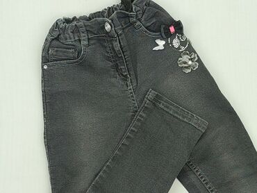 spodnie czarny jeans: Spodnie jeansowe, 3-4 lat, 98/104, stan - Idealny