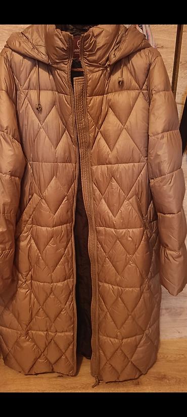 motosklet geyimi: Qadınlar üçün uzun puffer palto – qəhvəyi/karamel rəngi — 5