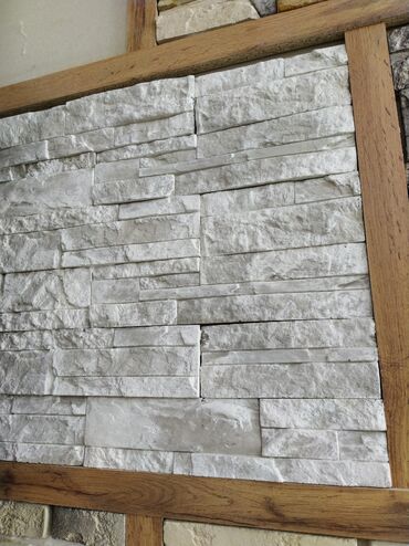 песок щебень цена: Ağ rəngli dekorativ divar daş panelləri - Material: dekorativ daş/daş