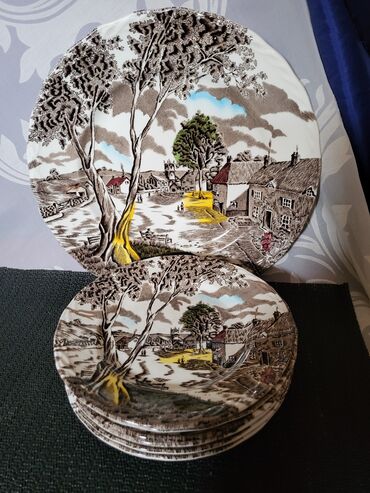Staro posuđe i escajg: Servis za torte,kolace WH Grindlay Staffordshire Engleska 70te — 6