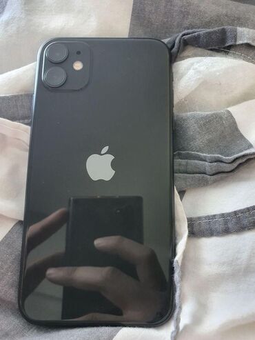 ajfon 6 telefon: IPhone 11, Б/у, 128 ГБ, Jet Black, Чехол, 76 %